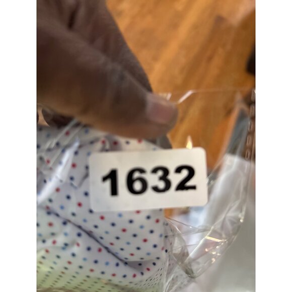 ConStruct Slim Fit Mens Dress Shirt M White Polka Dot Pattern Long Sleeve - Picture 10 of 10